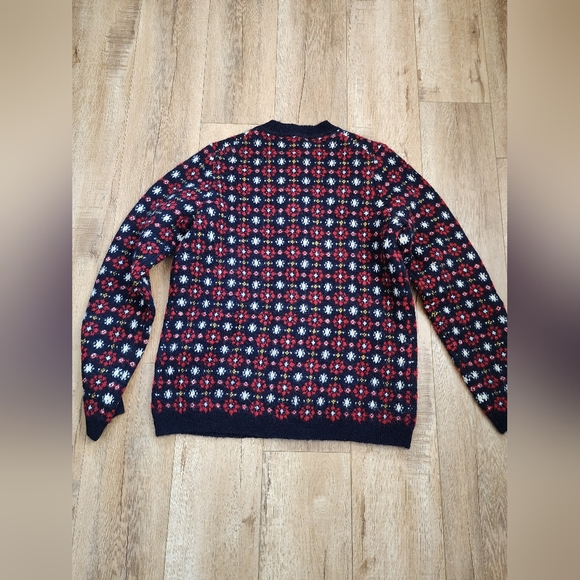 Uniqlo Ines de la Fressange Women's L Jacquard Wool Alpaca Double Knit Cardigan - Picture 8 of 9